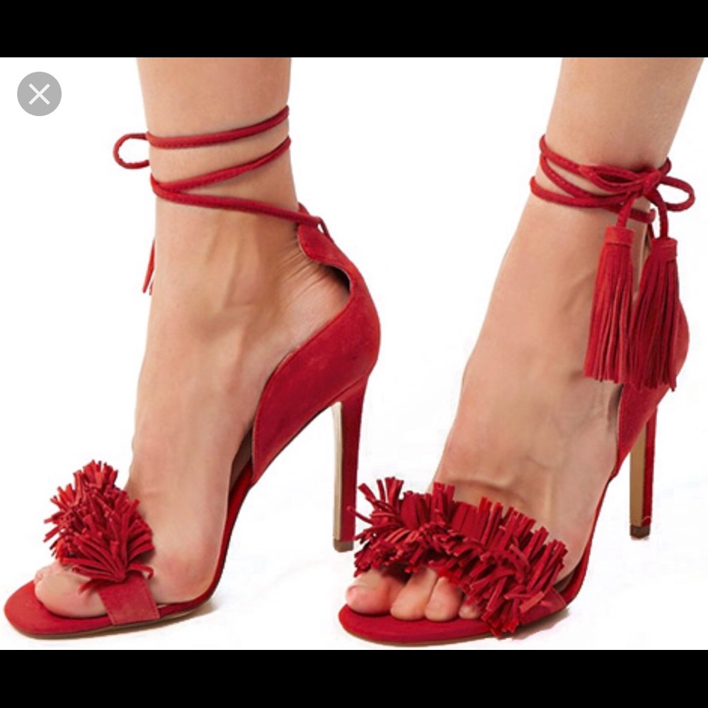 Steve Madden Sassy Red Suede Sandals, size 10